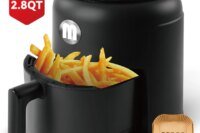 2.8QT Digital Air Fryer, Space-Saving Mini Personal Air Fryers, Nonstick Basket for Dishwasher-Safe, Fast Cooking with 20Pcs, SS316