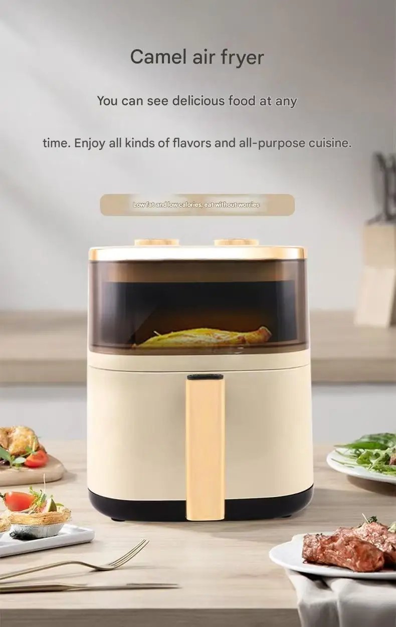 2024 New Air Fryer Double Knob Visual Multifunctional Household Large Capacity Fully Automatic Intelligent French Fry Machine