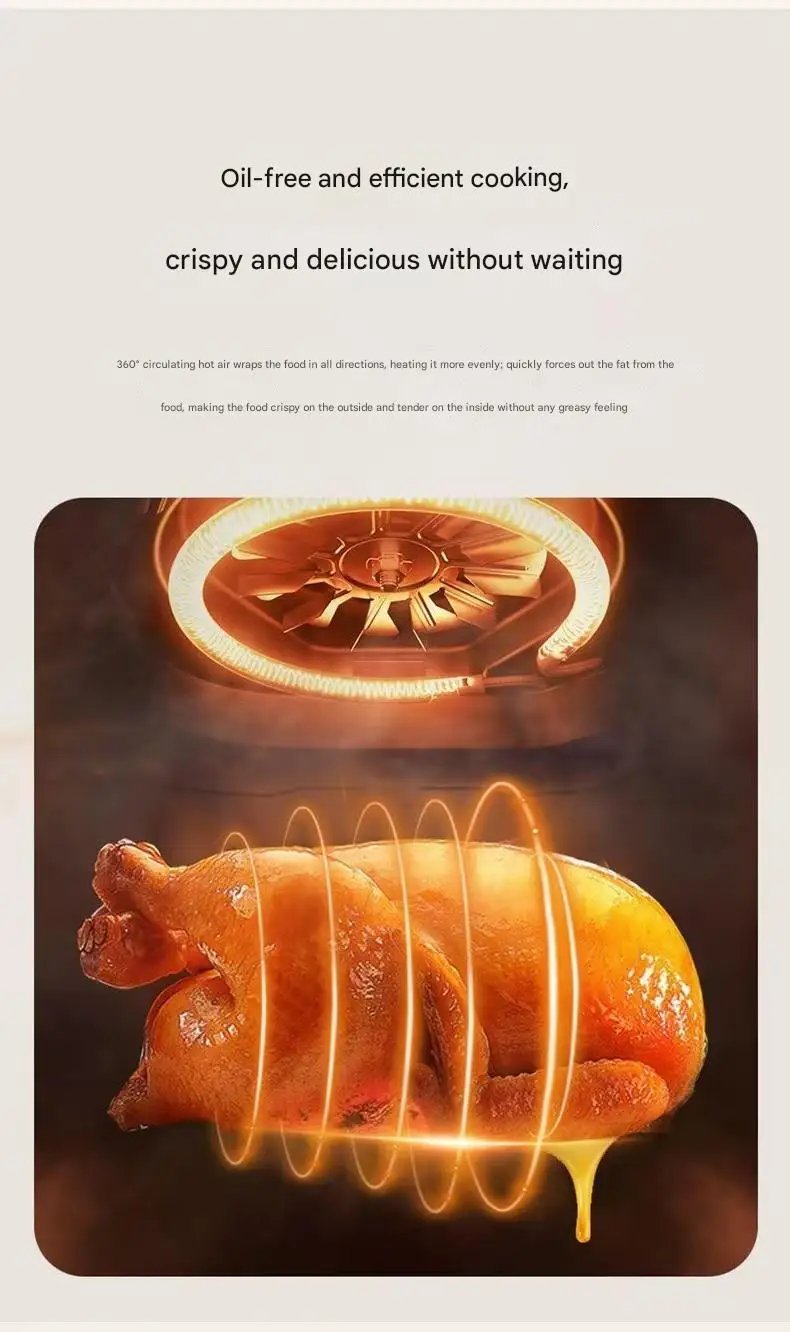 2024 New Air Fryer Double Knob Visual Multifunctional Household Large Capacity Fully Automatic Intelligent French Fry Machine