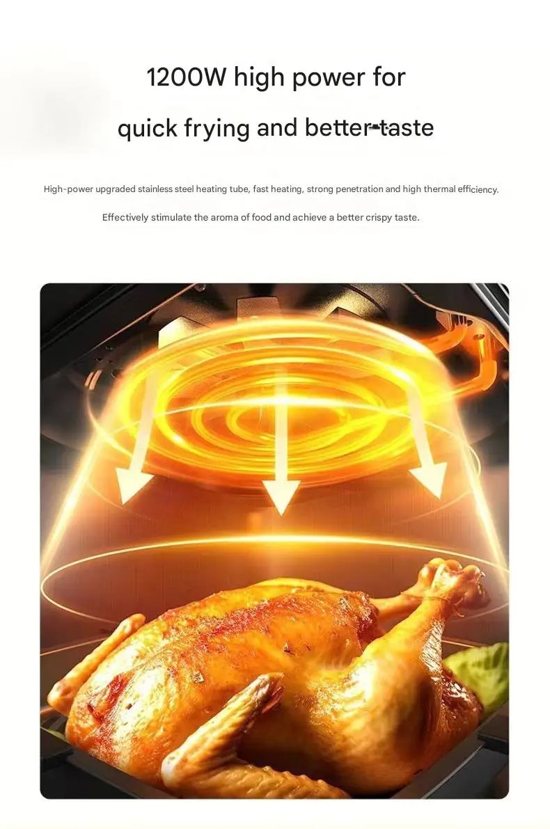 2024 New Air Fryer Double Knob Visual Multifunctional Household Large Capacity Fully Automatic Intelligent French Fry Machine