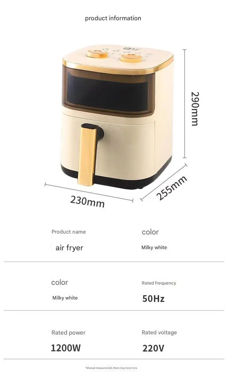 2024 New Air Fryer Double Knob Visual Multifunctional Household Large Capacity Fully Automatic Intelligent French Fry Machine