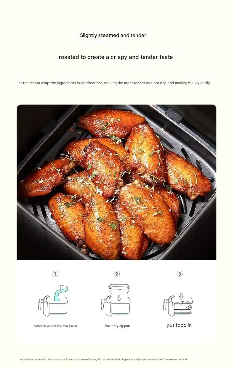 2024 New Air Fryer Double Knob Visual Multifunctional Household Large Capacity Fully Automatic Intelligent French Fry Machine