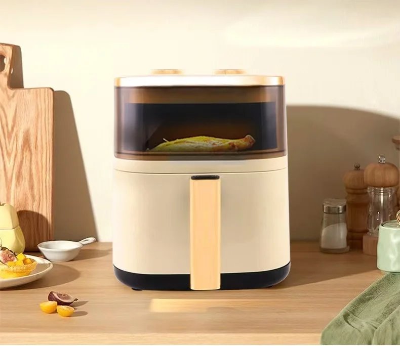 2024 New Air Fryer Double Knob Visual Multifunctional Household Large Capacity Fully Automatic Intelligent French Fry Machine