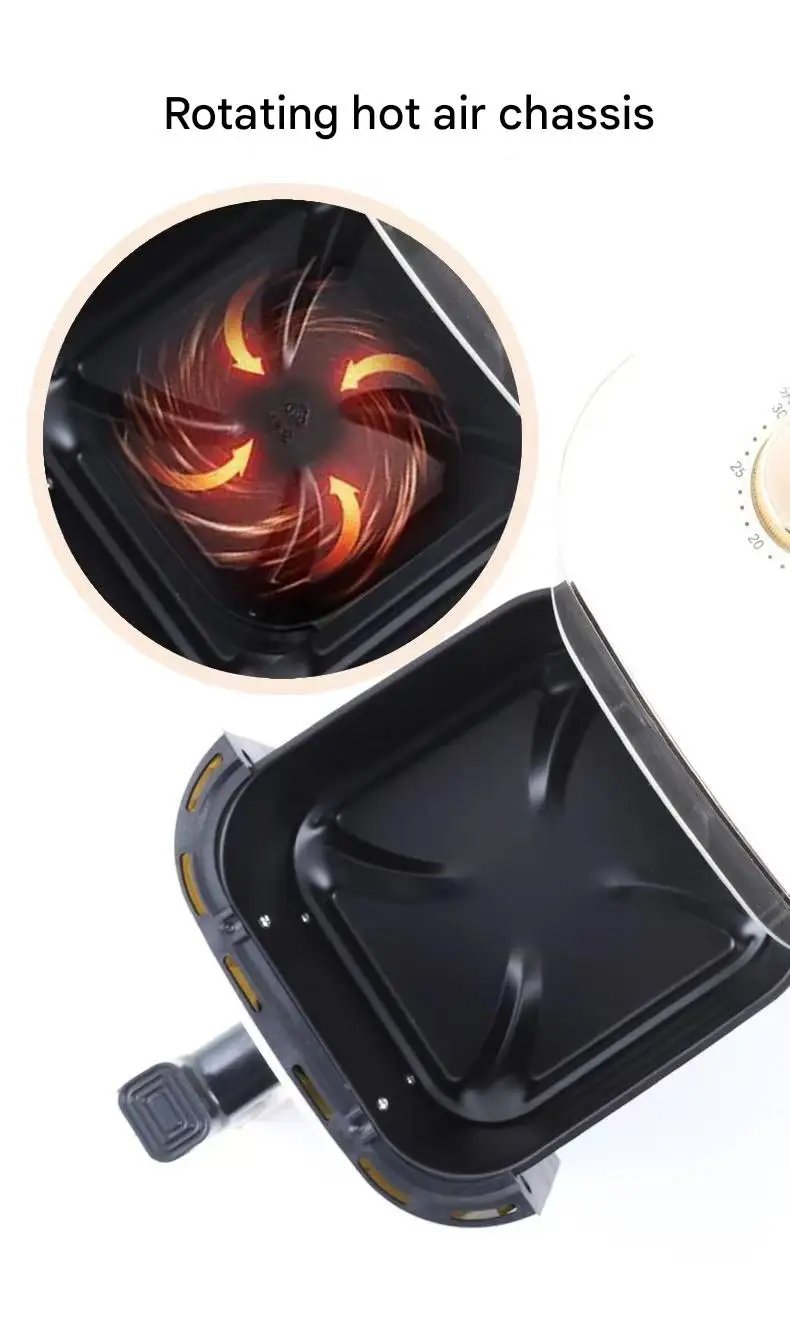 2024 New Air Fryer Double Knob Visual Multifunctional Household Large Capacity Fully Automatic Intelligent French Fry Machine