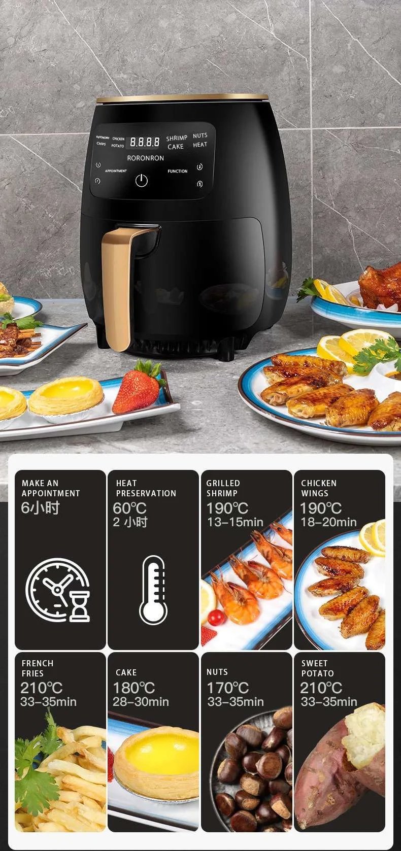 2025 2 in 1 7 10Liter 110V Oven 18L 220V 110V 23L 25L 4In1 6Qt Touch Screen 7.7L 5.0 Air Fryer