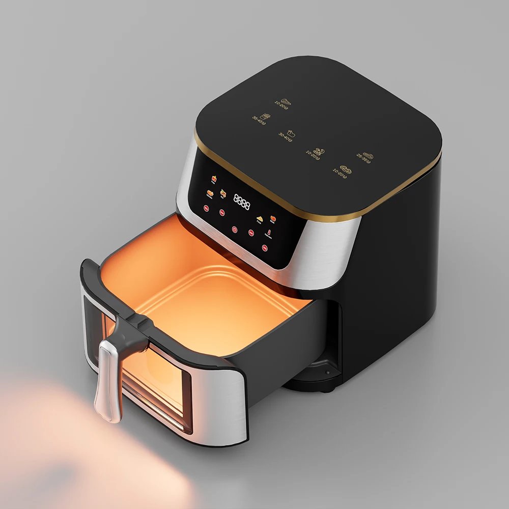Household and Commercial Stainless Steel Visual Air Frier Fryer Manufacturer 8L 10L 12L 15L Multifuncional Air Fryer Oven