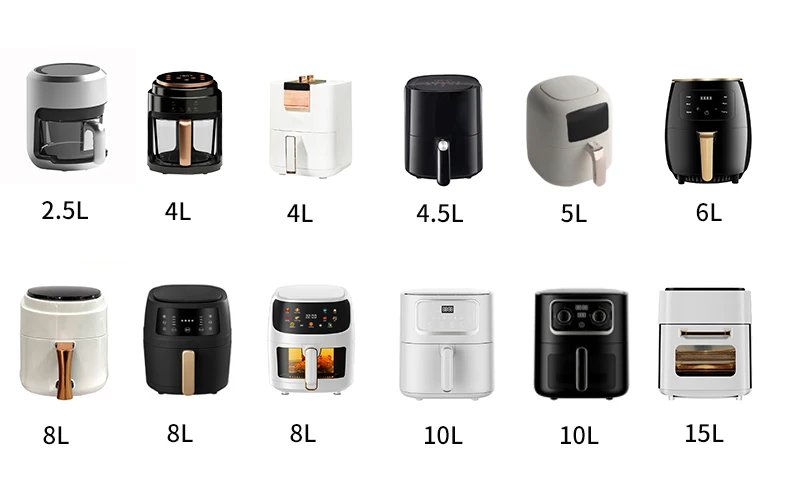 Household and Commercial Stainless Steel Visual Air Frier Fryer Manufacturer 8L 10L 12L 15L Multifuncional Air Fryer Oven