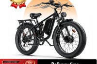 FENGQS Q8PLUS Electric Bike 6000W 5000W Dual Motor for Adults, 26"x4" Fat Tire, 52V/23Ah Battery, 45mph Top 80-100 Miles Range, Full Suspension, UL 2849