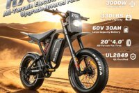 US Stock 3000W 125N.m Peak Motor Electric Dirt Bike 20x4.0 Fat Tire Off Road Ebikes for Adults 60V 30Ah Battery 40MPH 90 Miles Range Inverted Fork Full Suspension Hydraulic Brakes  Mountain E-Bike