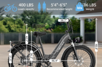 1000W Peak ,48V 25Ah Bulit-in Removable Battery, 26" Step-Thru Electric Bicycle for Adult , 7-Speed  City Commuter Outdoor EK10