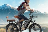 KICKWEY LD20 Electric Bicycle 1500W 48V 20AH 250W Electric Road Bike Double Seat for Women And Kids 20x3.0 Fat Tire Snow E-Bike for Adults