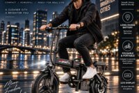 ASKGO Foldable Electric Bicycle for Adults & Teens, 750W Peak Power City Ebike, 14-inch Portable E-Bike, UL2849 Certified Battery, Max 20MPH Speed, Up to 25 Miles Riding Range, Dual Disc Brake System, 3 Speed Levels
