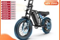 Electric Bicycle Moped Style Electric Bike 2500W Peak Motor 48V 25Ah Battery 20x4 Fat Tire Full Suspension Moto E-bike R8