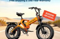 Cybervelo 2000W 3000W Peak EK6 Max EK6 2.0 Adults Folding Ebike 48V 40Ah Removable Waterproof Battery 30+MPH 150 Miles All Terrain Off Road Commute Electric Bicycle