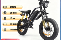 OBX Electric Mountain Bike 1500W 48V 15Ah Battery E-Bike with LCD Display - 70 Mile Range 20x4 Inch Fat Tire All-Terrain UL Certified