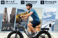 Cybervelo EK12 1500W Peak Step-Thru Electric Bike for Adults 20" Fat Tire 7-Speed Commuter E-Bike Up to 80 Miles Long Range 48V 20Ah Removable Battery
