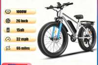 OBX 1000W Fat Tire Electric Bike for Adults 26"x4.0 UL Certified Ebike Battery 32MPH 7 Speed Fast Mountain E-Bike 48V Long Range Snow Beach Bicycle