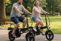 560W Electric Bikes for Adult,24MPH,14inch Folding Electric Bike,48V10.4AH Removable Battery,Multi-Shock Absorption Electric Bicycle
