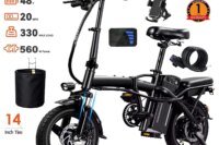 Adult Electric Bike,560W Motor,20MPH,48V Removable Battery,14inch Folding Electric Bike,Maximum 32 Miles,1Year Warranty Ebike