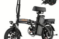 URLIFE 14 Inch Foldable Adult Electric Bike Peak 500W Motor 48V 7.5Ah Removable Battery Up To 40 Miles Range 3H Fast Charging City Commuter Folding Ebike