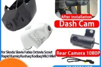 for Skoda Slavia Fabia Octavia Scout Rapid Kamiq Kushaq Kodiaq Mk3 Mk4 4K Wifi Car DVR Video Recorder Dash Cam Front Rear Camera