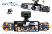 A 3/4 Lens Equipped with A Front 1080p Camera and Built-in 720p Front and Rear Dash Cams, Suitable for Reversing Camera, Parking Monitoring, and Security Monitoring.