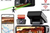 E-ACE 4K Dash Cam 3'' Black Box Car Recorder Support 2K Rear Camera  Pedestrian Detection Night Vision Built-in WIFI/GPS Car Dvr