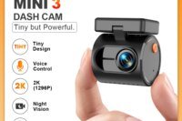 KAWA Dash Cam MINI 3 Tiny 2K 1296P Voice Control Colorful Night Vision 24H Parking Guard Camera WIFI, G-sensor, Supercapacitor