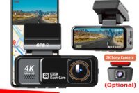 Acceo 4K Dashcam WIFI GPS CAR Video Recorder Dual Lens Support 2.5K Rear Camera Night Vision 24H Parking Monitoring Black Box
