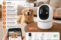 Indoor PTZ WiFi Camera 2MP HD Tuya Smart APP 355 Pan 90 Tilt Two Way Audio Night Vision Motion Alert Remote Baby Pet Monitor Cam