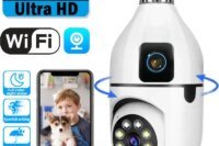 8MP WiFi IP Camera E27 Bulb Cam Wireless Baby Monitor Pet Cameras 5MP SmartLife Indoor AI Tracking Security Video Surveillance