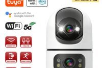 Tuya 5G WiFi Dual Lens Camera Indoor 4K 8MP Home Pet Camera Auto Tracking Baby Monitor Color Night Vision Security Surveillance