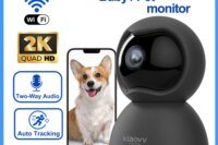 XIAOVV Smart HomeSecurity Camera, 2K Pet Dog Indoor Security Baby Camera, 2.4GHz WiFi,AI Human Detection, 360° Pan & Tilt, 2-Way