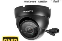 8MP POE Security Camera Infrared Night Vision Outdoor Metal Dome Cam Smart AI Human/Car/Pet Detection Surveillance Cameras Black