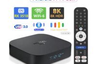 X5S TV Box Android14 RK3518 8K HDR Media Player Ethernet LAN Port Dual‑Band WiFi 2.4G/5G BT5.0 Voice Remote LED Digital Display