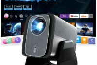 LYNCAST X5AR Smart Projector 8K Decoding with WiFi 6 and Bluetooth,Mini Projector Native 1080P 1300ANSI,Auto Focus for Movie Hom