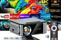 HORLAT 3200Ansi Lumens 4K Full HD Projector T10ULTRA 2G 32G Home Theater WiFi Android 14 Portable Smart TV Cinema Beam Projector