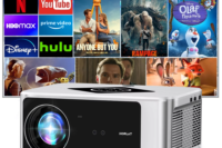 HORLAT Projector 2000Ansi Lumens Full HD 1080P 4K Video Auto Focus& Keystone Home Cinema 5G WiFi Portable TV Proyector Christmas