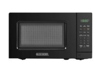 BLACK+DECKER 1.1 Cu.Ft 1000W Microwave Oven, 12 Presets, 10 Power Levels, Digital Display, Stainless Steel & Matte Black for Small Kitchen Apartment