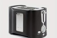 2 Slice Toaster Quick Even Results Wide Slots Fit Any Size Bread Drop Down Crumb Tray Easy Clean Up Stainless Steel for Kitchen