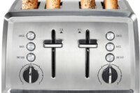 4-Slice Stainless Steel Toaster with Extra-Wide Slots, Bagel Setting, Toast Boost, Slide-Out Crumb Tray, Auto Shut-Off and Cancel Button