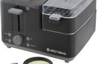 2-Slice Toaster and Egg Cooker/Poacher with Removable Warming Tray for Pre-Cooked Meat and Vegetables, 1200W, Black, Makes Perfect Breakfast Sandwiches