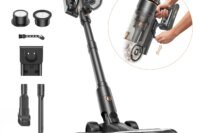 60kPa 600W Cordless Stick Vacuum Cleaner 60mins Runtime Self-Cleaning Roller Self Standing Anti Hair Tangle Wireless Vacuum With Green LED Dust Detection For Home Carpet Pet Hair Cleaning