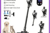 Cordless Vacuum Cleaner, 55Kpa/55min Self-Standing Powerful Stick Lightweight Vacuum Cleaner for Home Pet Hair/Hard Floor/Carpet