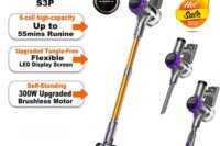 INSE S3P Cordless Vacuum Cleaner 45Kpa Powerful Handheld Stick Vacuum with LED Display 55-Min Running Self-Standing for Carpet H