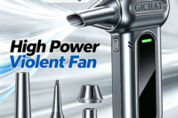 GICHAT 130000RPM Turbo Jet Fan With LED Night Light / SOS Light Brushless Blower Powerful Electric Air Blower Vacuum Dust Cleaner Violent Fan 8000mAh Portable Air Puissant Tool Removal Dryer For Car