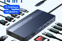 Acasis 14 in 1 USB-C Docking Station Triple Display 4K60Hz HDMI DP PD100W 10Gbps Hub for MacBook Laptop Workstation Setup