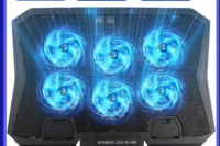 TISHIRC Laptop Cooler Pad Six Fans 2200RPM Gaming Notebook Cooler 7-speed Height Adjustment For 12-17 Inch Laptop Cooler Stand