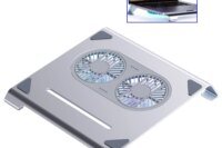 HOWENS Gery Dual High-Speed Fan Aluminum Alloy Stand for Laptop Cooler for Adjustable Stand Pad for 10-15 Inch Laptops Cooling