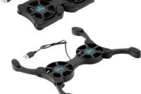 Folding Octopus Laptop Cooler Stand With 2 Fans Adjustable Height Portable Notebook Cooling Pad For 7-15 Inch Computer